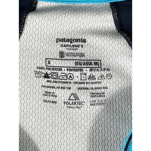 Patagonia Blue & Grey Active Long Sleeve 1/4 Zip Pullover‎ Mens Sz Small - Picture 8 of 10